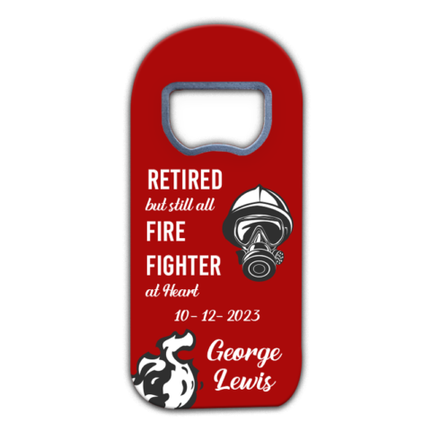 Gasmask and Fire on Red Background Themed for Retirement