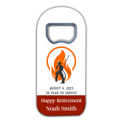 Fire Symbol and Fireman on White Background for Retirement