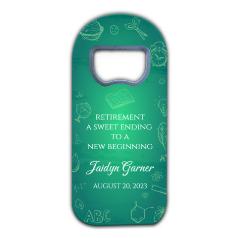 School Board and Symbols on Green Background for Retirement