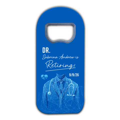 Male Doctor and Heart on Blue Background for Retirement