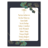 Green Plants Gold Border on Navy Blue Background for Wedding
