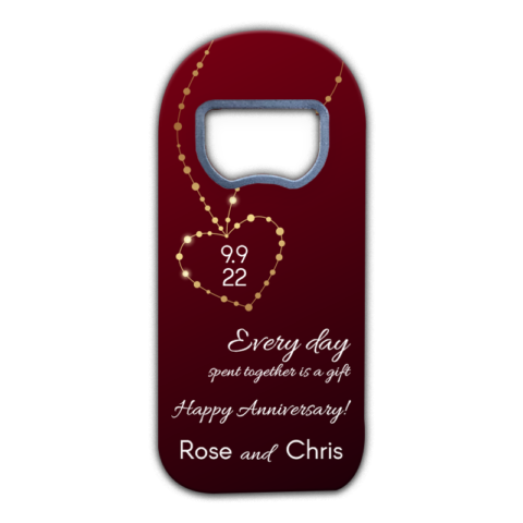 Heart Necklace and Sparkle on Red Background for Anniversary
