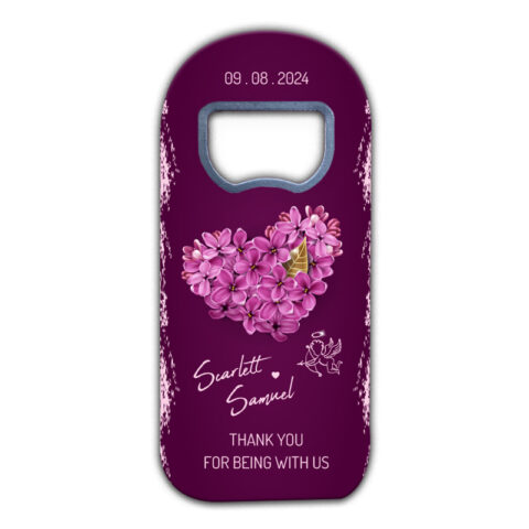 Heart Lilac Flower on Dark Purple Background for Wedding