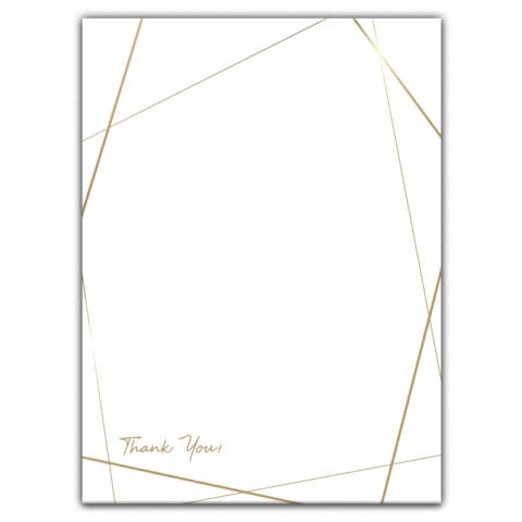 Thick Paper Wedding Invitation Cards with Golden Frames and Line on White Background for Wedding