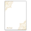 Thick Paper Wedding Invitation Cards with Golden Motifs on White Background for Wedding