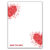 Thick Paper Wedding Invitation Cards with Romantic Red Hearts on White Background for Wedding