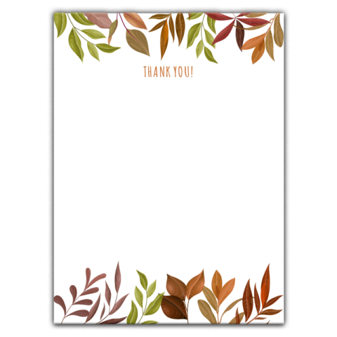 Autumn Green and Brown Leaves on White for Wedding