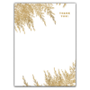 Thick Paper Wedding Invitation Cards with Golden Wheat on White Background for Wedding