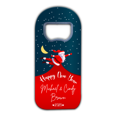 Santa Claus and Snow on Navy Blue Background for Christmas