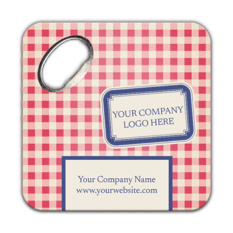 Pink Square and Navy Blue Frame on Beige for Business