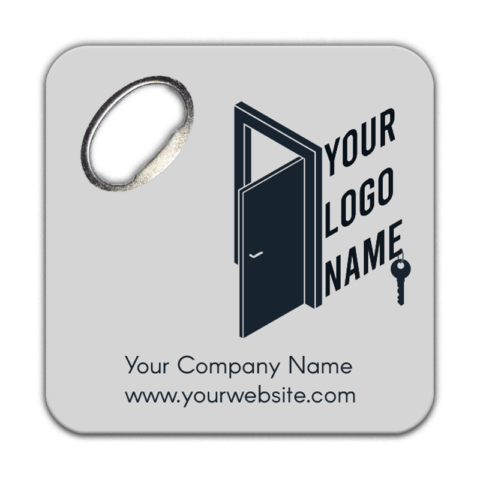 Navy Blue Door on Gray Background for Business