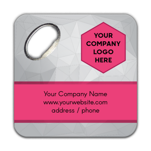 Dark Pink Frame on Gray Polygon Background for Business