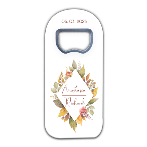 Colorful Autumn Leaves Frame Watercolor on White for Wedding