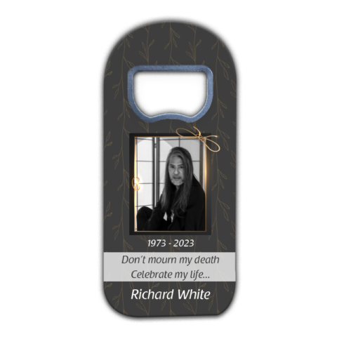 Gold Wire, Frame, Motif and Photo on Dark Gray for Funeral