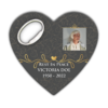 Gold Heart, Shape and Photo on Dark Gray for Funeral