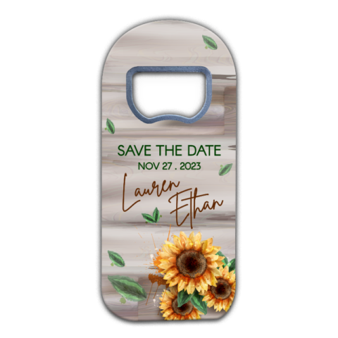 sunflowers, leaves, wood, leaves, save the date