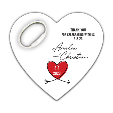 Minimal Cartoon Red Heart on White Background for Wedding