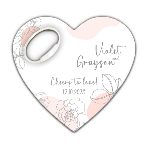 Minimal Linear Gray Rose and Pink Paint on White for Wedding