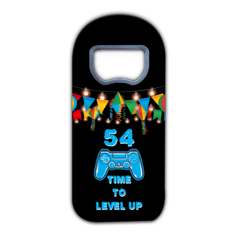 Blue Joystick and Colorful Pennant on Black for Birthday