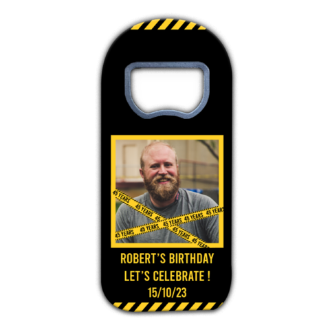 Yellow Strip and Photo on Black Background for Birthday