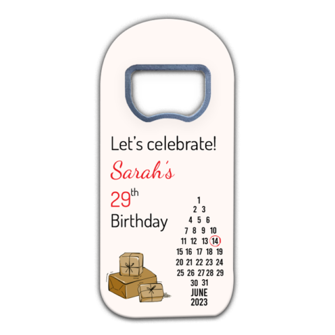 Brown Box and Number Calendar on White for Birthday