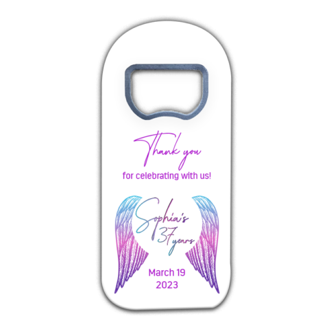 Purple and Navy Blue Angel Wing on White for Birthday